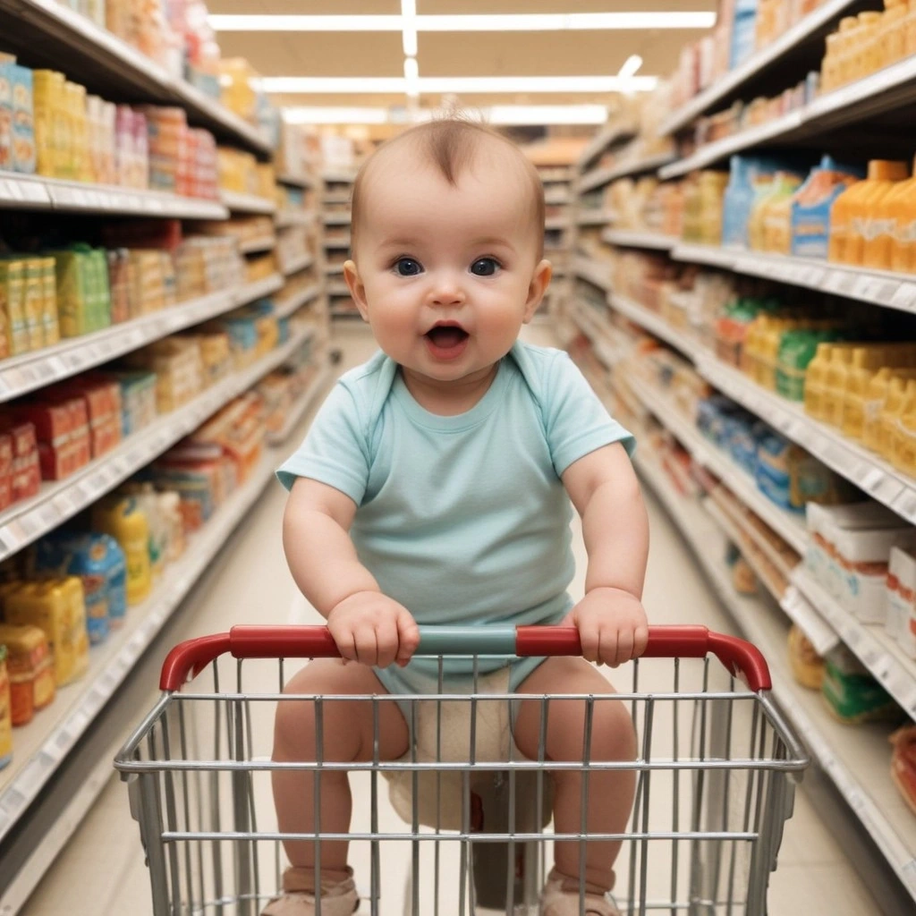 baby in super market baby in super market