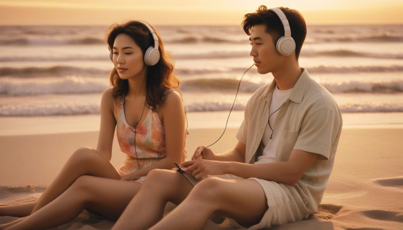 couple enjoying music