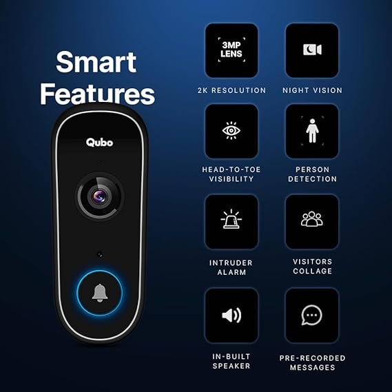 Qubo Smart WiFi Video Doorbell Pro 2K